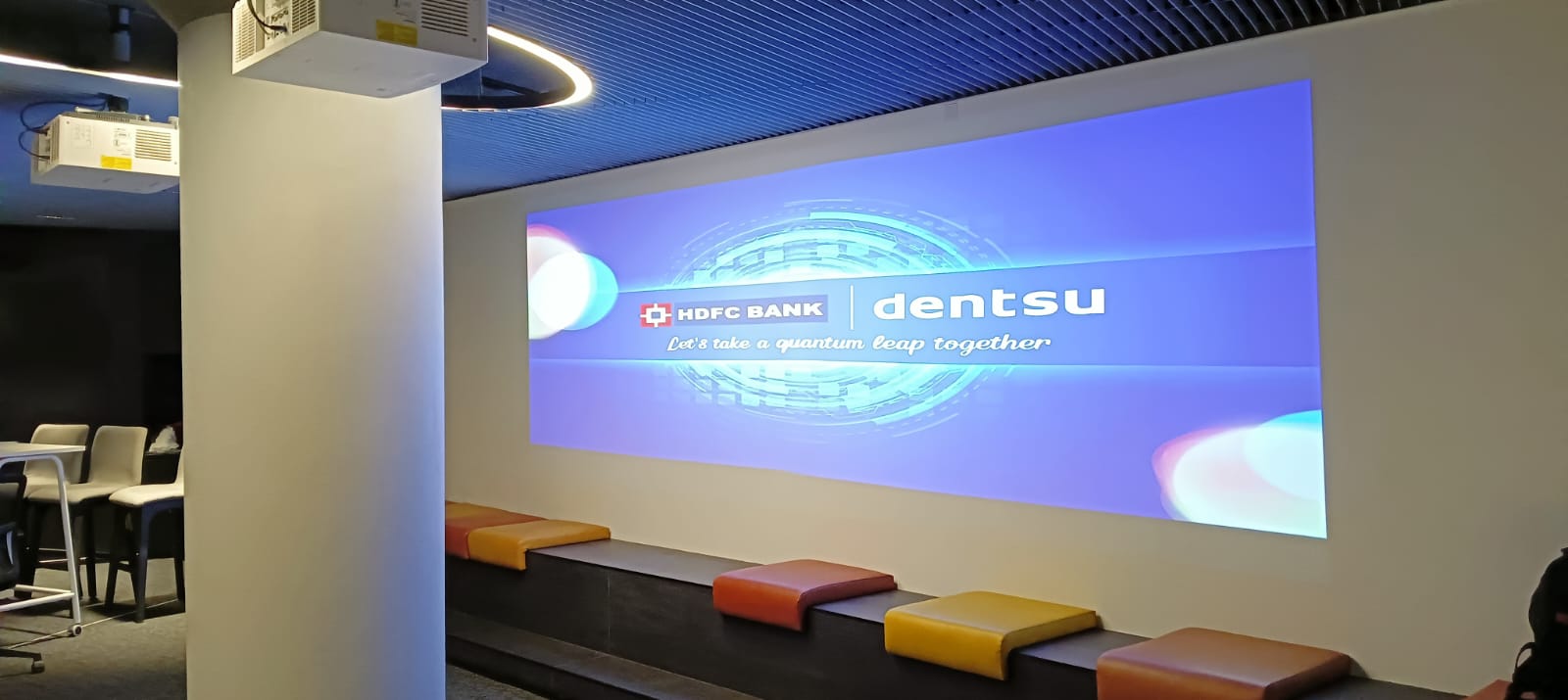HDFC × dentsu LED collaboration wall